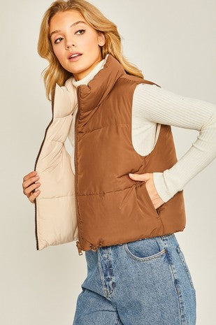 Reversible puffer vest