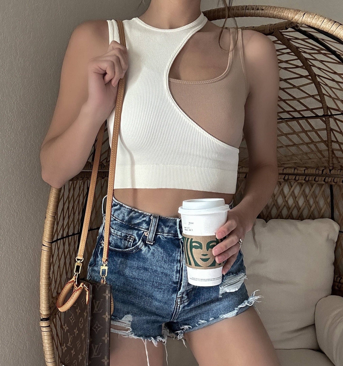 Two toned asymmetrical Crop Top