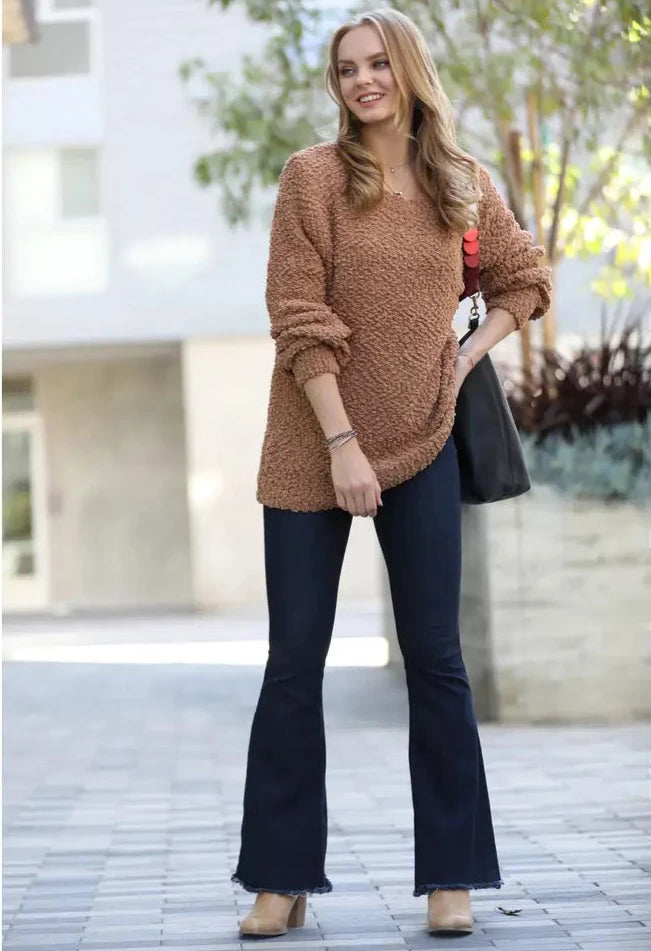 Popcorn Balloon Sleeve Sweater