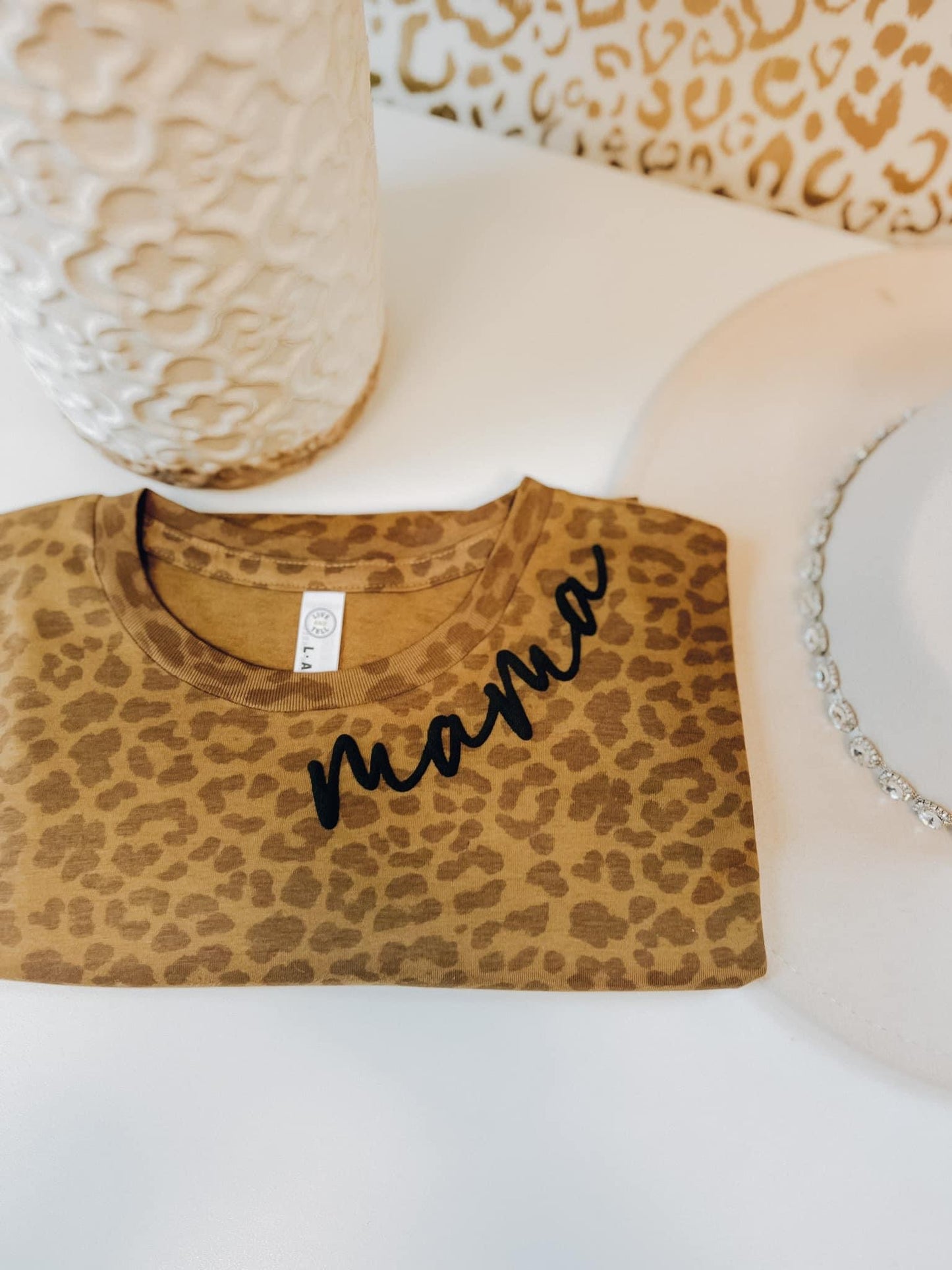 Cheetah print mama tee