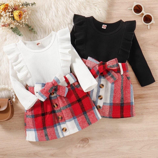 2 piece plaid skirt set
