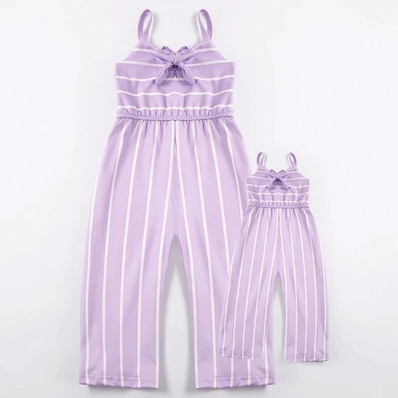 Kids mommy and me striped rompers