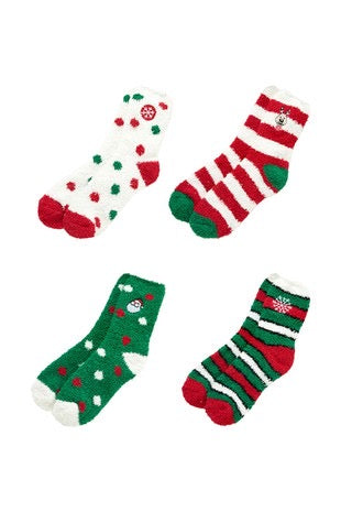 Christmas fuzzy socks