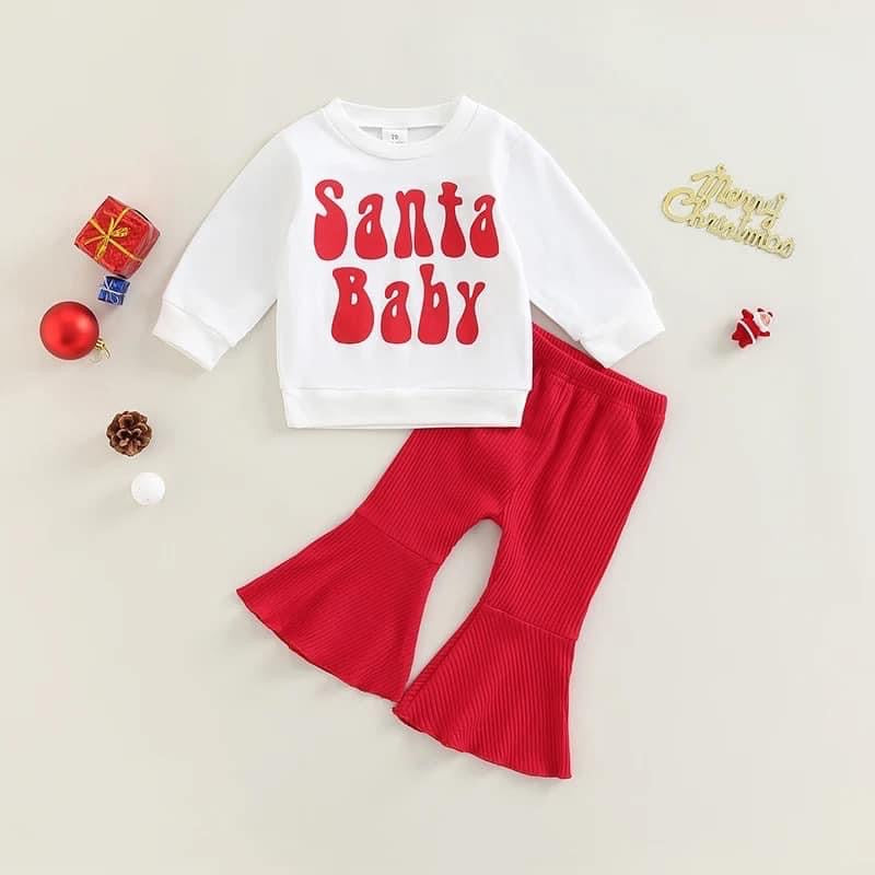 Santa baby bellbottom set
