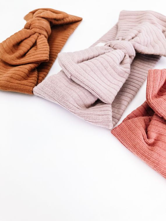 Ribbed Organic Cotton Headband - CLAY