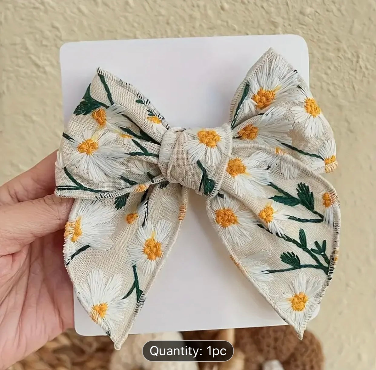 Floral Bow Hair Clip