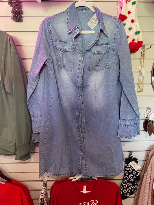 Denim shirt dress