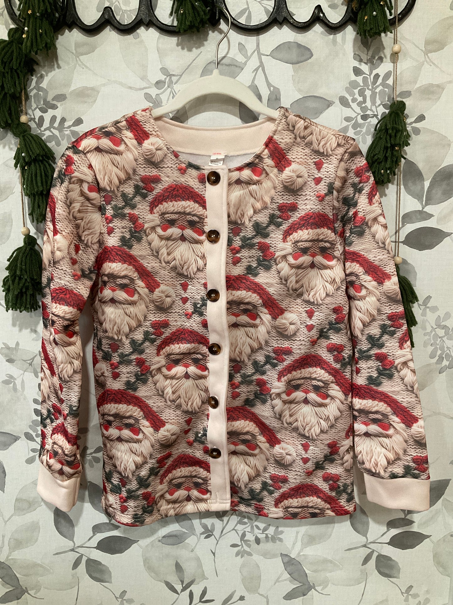 Button Front Santa Sweater