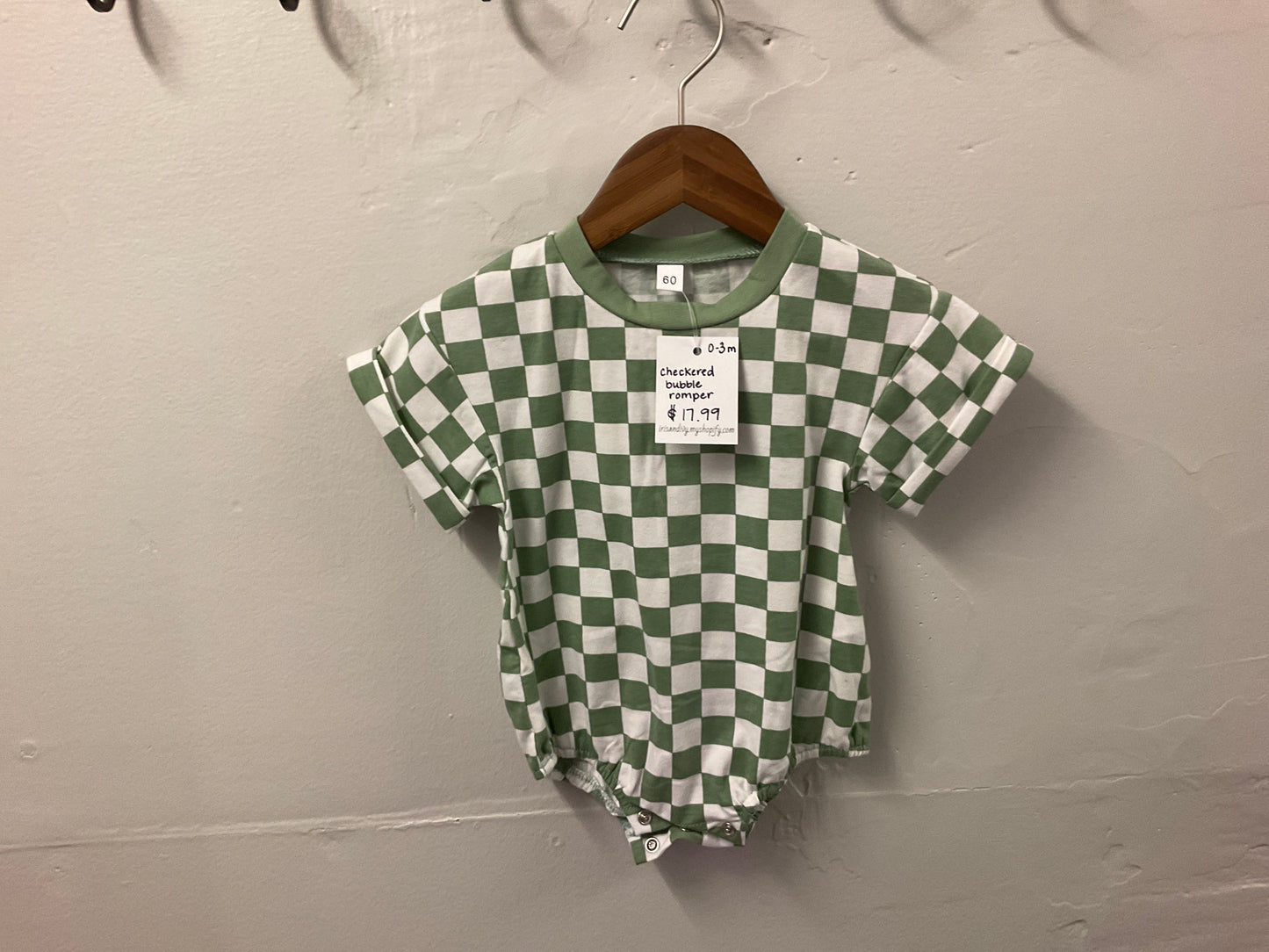 Checkered bubble romper