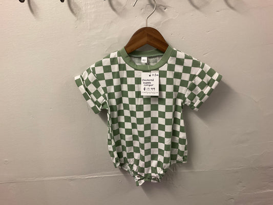 Checkered bubble romper