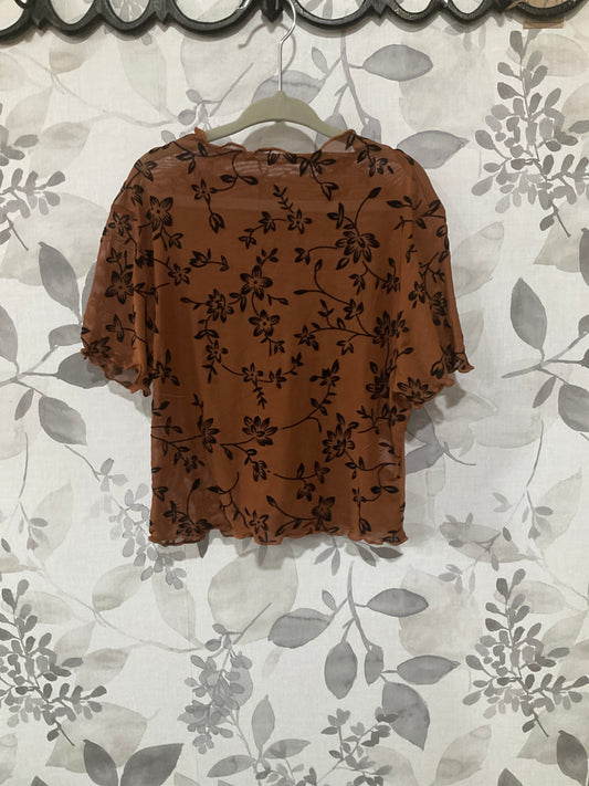 Floral Mesh Crop Tee