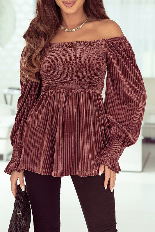 Smocked babydoll top