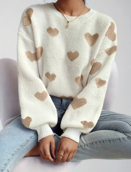 Apricot Heart Sweater