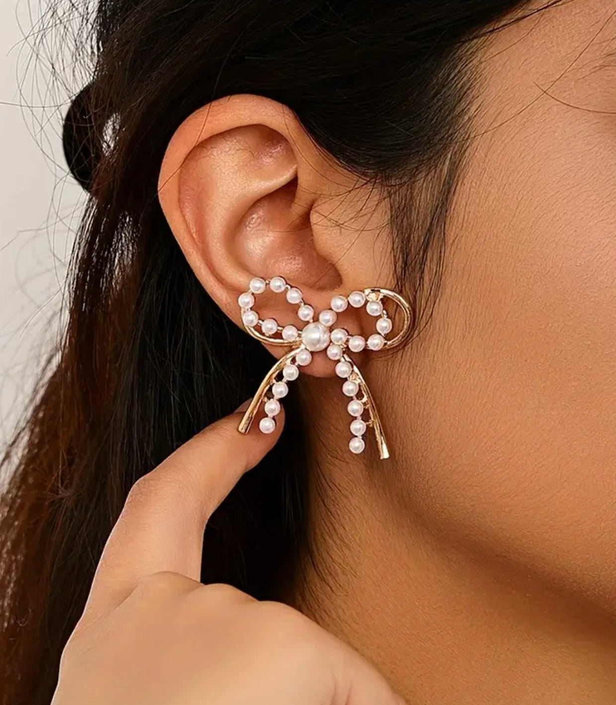 Pearl Bow Earrings