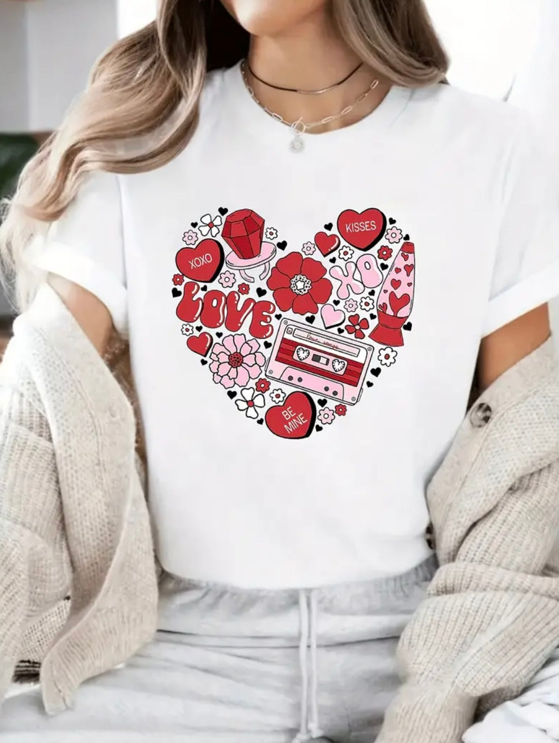 Valentines Heart Patterned T-shirt