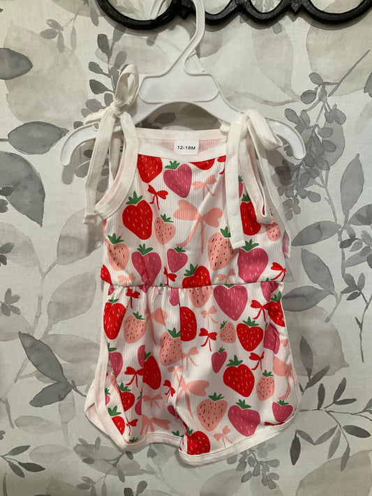 Strawberry & Bow Romper