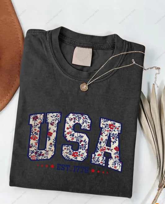 Floral USA T-Shirt