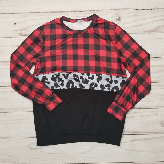 Buffalo Plaid, Leopard, & Black Top