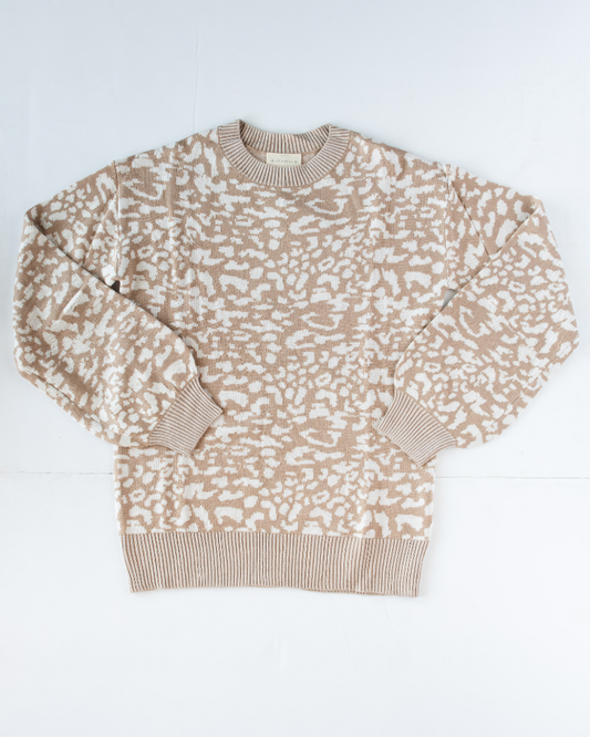 Crawford Bubble Sleeve Sweater - Warm Sand Dots (Womens)