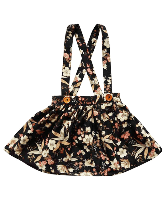 Bailey's Blossoms - Daphne Suspender Skirt - Black Floral