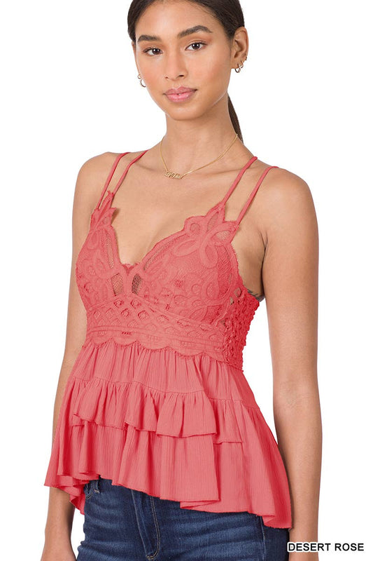 Peplum bralette cami top