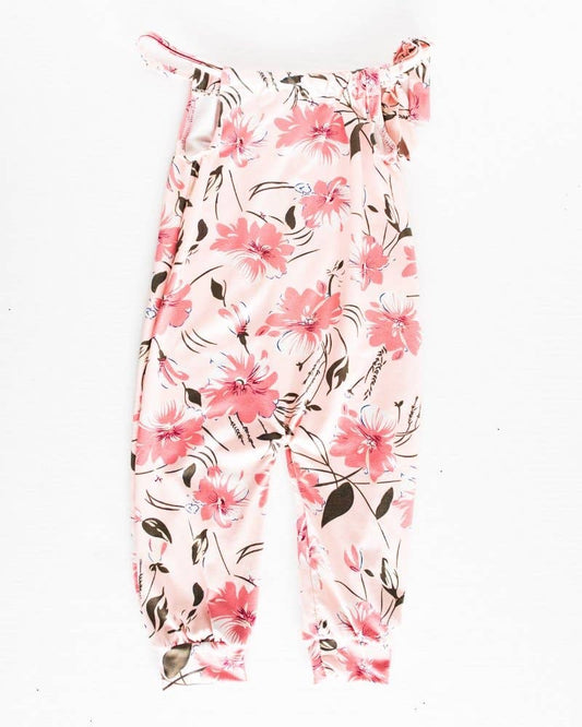 Katherine Tie-Strap Bubble Jumpsuit - Paradise Pink Floral