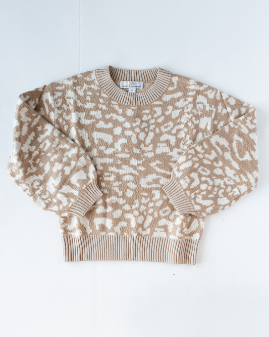 Crawford Mommy & Me Bubble Sleeve Sweater - Warm Sand Dots (Kids)