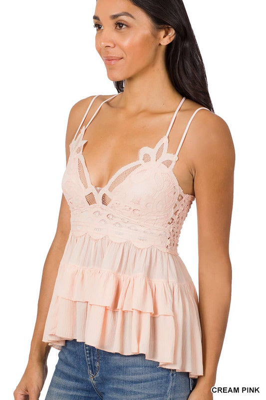 Peplum bralette cami top