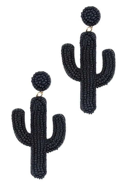Beaded Cactus Earrings