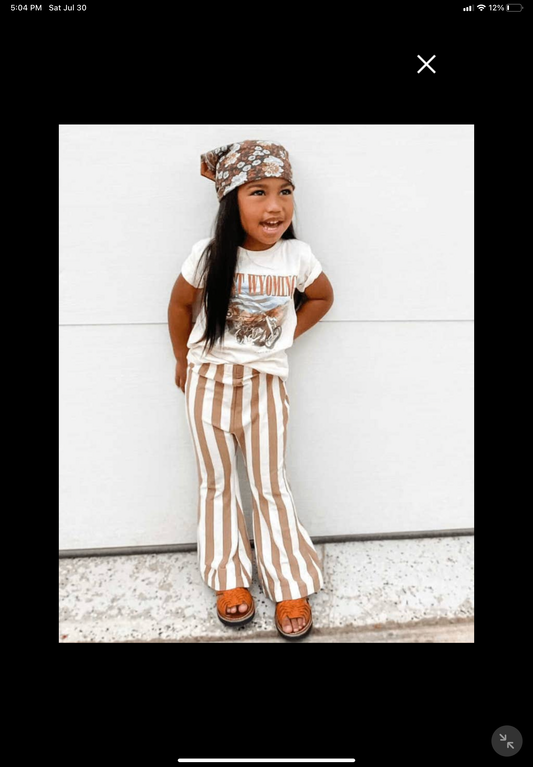 Bailey's Blossoms - Blakely Boho Bell Bottoms - Tan Stripes