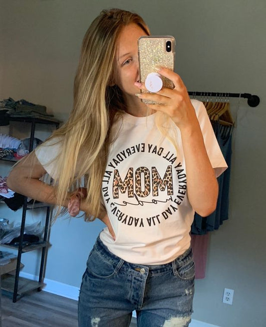 MOM MODE ALL DAY EVERY DAY GRAPHIC TEE - WHITE SHIRTS