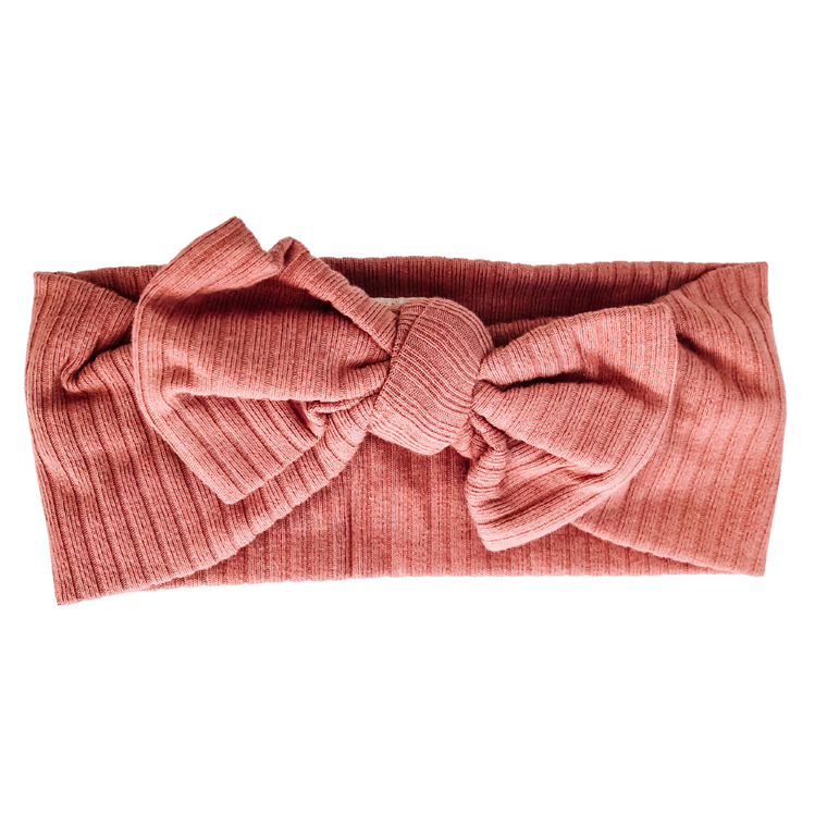 Ribbed Organic Cotton Headband - CLAY