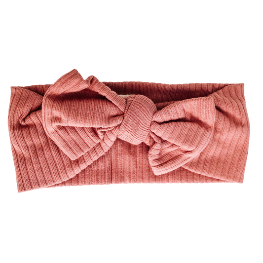 Ribbed Organic Cotton Headband - CLAY