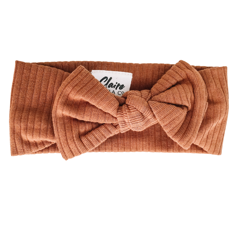 Ribbed Organic Cotton Headband - COPPER